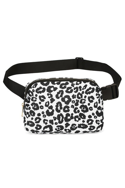 Leopard Print Buckle Canvas Waist Pack Belt Bag 20*5*14cm - DunbiBeauty, LLC