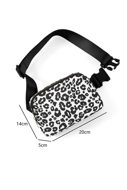 Leopard Print Buckle Canvas Waist Pack Belt Bag 20*5*14cm - DunbiBeauty, LLC