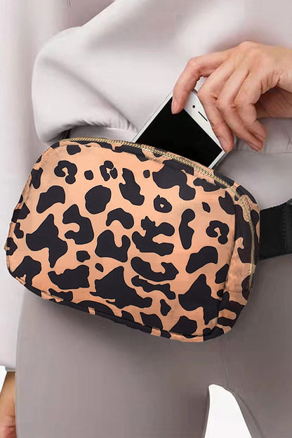 Leopard Print Buckle Canvas Waist Pack Belt Bag 20*5*14cm - DunbiBeauty, LLC