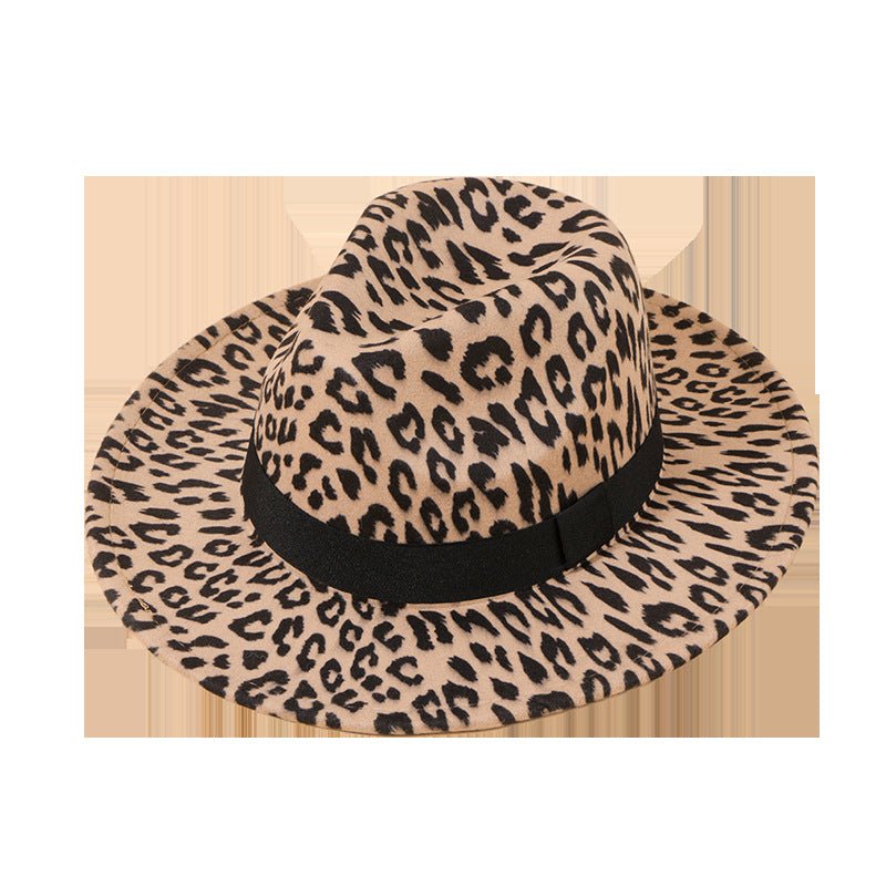 Leopard Print Jazz Fedora - DunbiBeauty, LLC