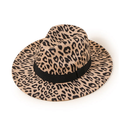 Leopard Print Jazz Fedora - DunbiBeauty, LLC