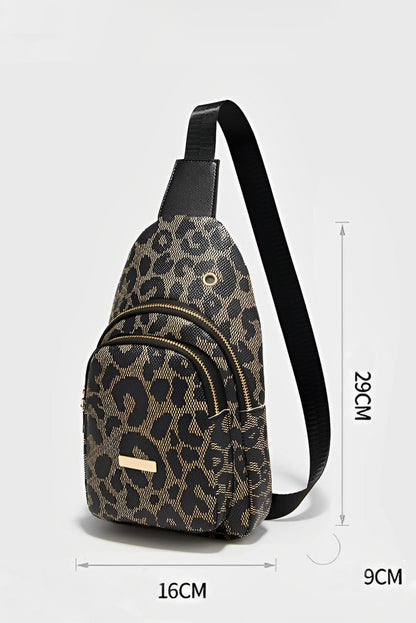 Leopard Print PU Leather Sling Bag - DunbiBeauty, LLC