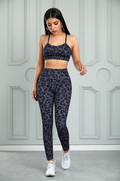 Leopard Sports Bra and Leggings Set - DunbiBeauty, LLC