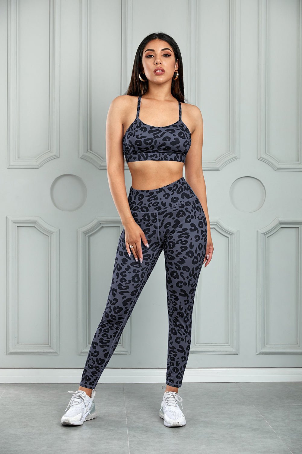 Leopard Sports Bra and Leggings Set - DunbiBeauty, LLC