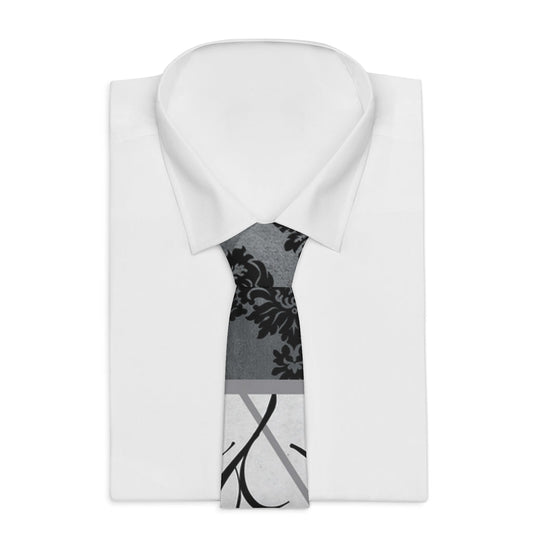 Lined Gray Black Paisley Gentleman's Business Tie - DunbiBeauty, LLC