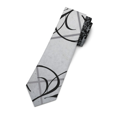 Lined Gray Black Paisley Gentleman's Business Tie - DunbiBeauty, LLC