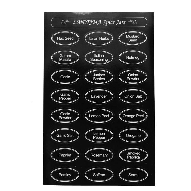 LMETJMA 5pcs/set Printed Spice Stickers Kitchen Spice Jars Labels Rewritable Blackboard Spice Jars Label Stickers KC0217 - DunbiBeauty, LLC