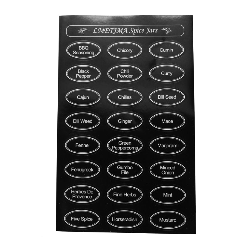 LMETJMA 5pcs/set Printed Spice Stickers Kitchen Spice Jars Labels Rewritable Blackboard Spice Jars Label Stickers KC0217 - DunbiBeauty, LLC