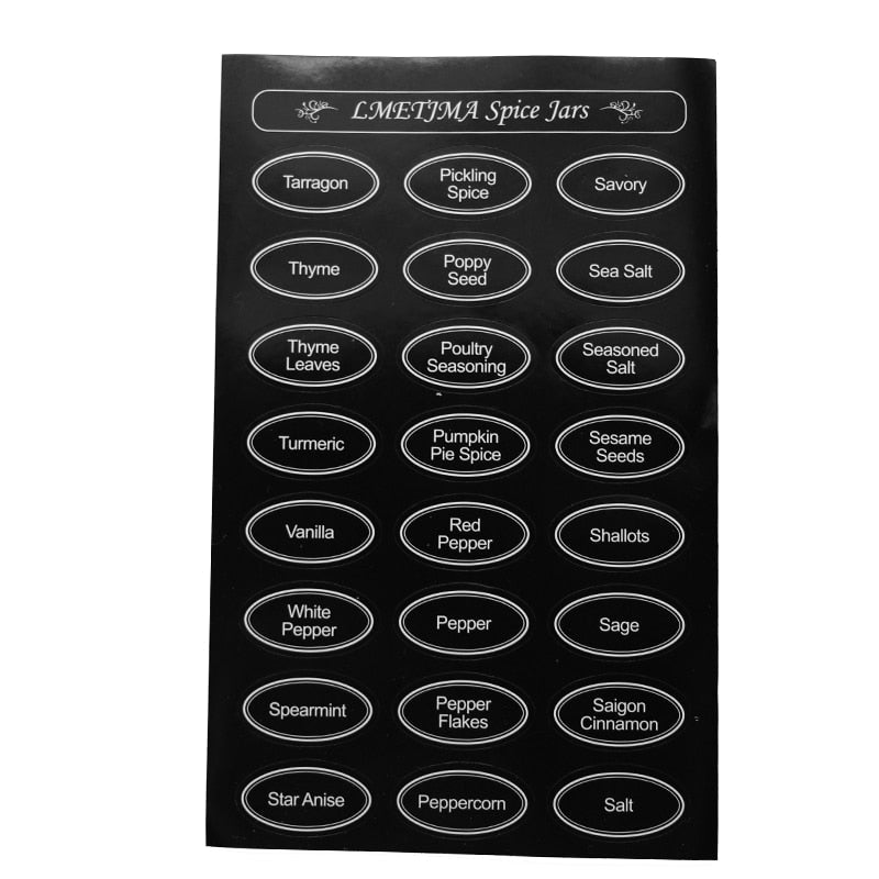 LMETJMA 5pcs/set Printed Spice Stickers Kitchen Spice Jars Labels Rewritable Blackboard Spice Jars Label Stickers KC0217 - DunbiBeauty, LLC