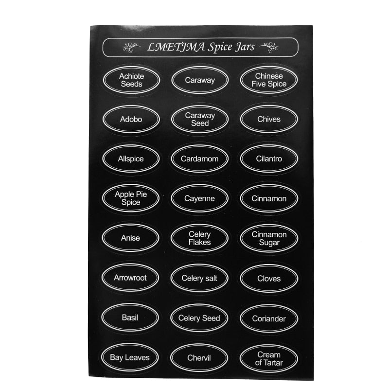 LMETJMA 5pcs/set Printed Spice Stickers Kitchen Spice Jars Labels Rewritable Blackboard Spice Jars Label Stickers KC0217 - DunbiBeauty, LLC