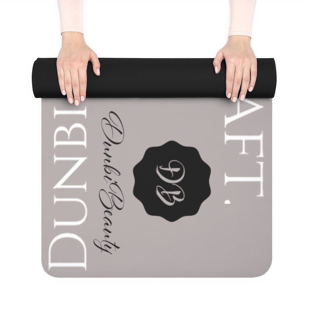 Logo and Mantra Rubber Yoga Mat (Black Logo) - DunbiBeauty, LLC