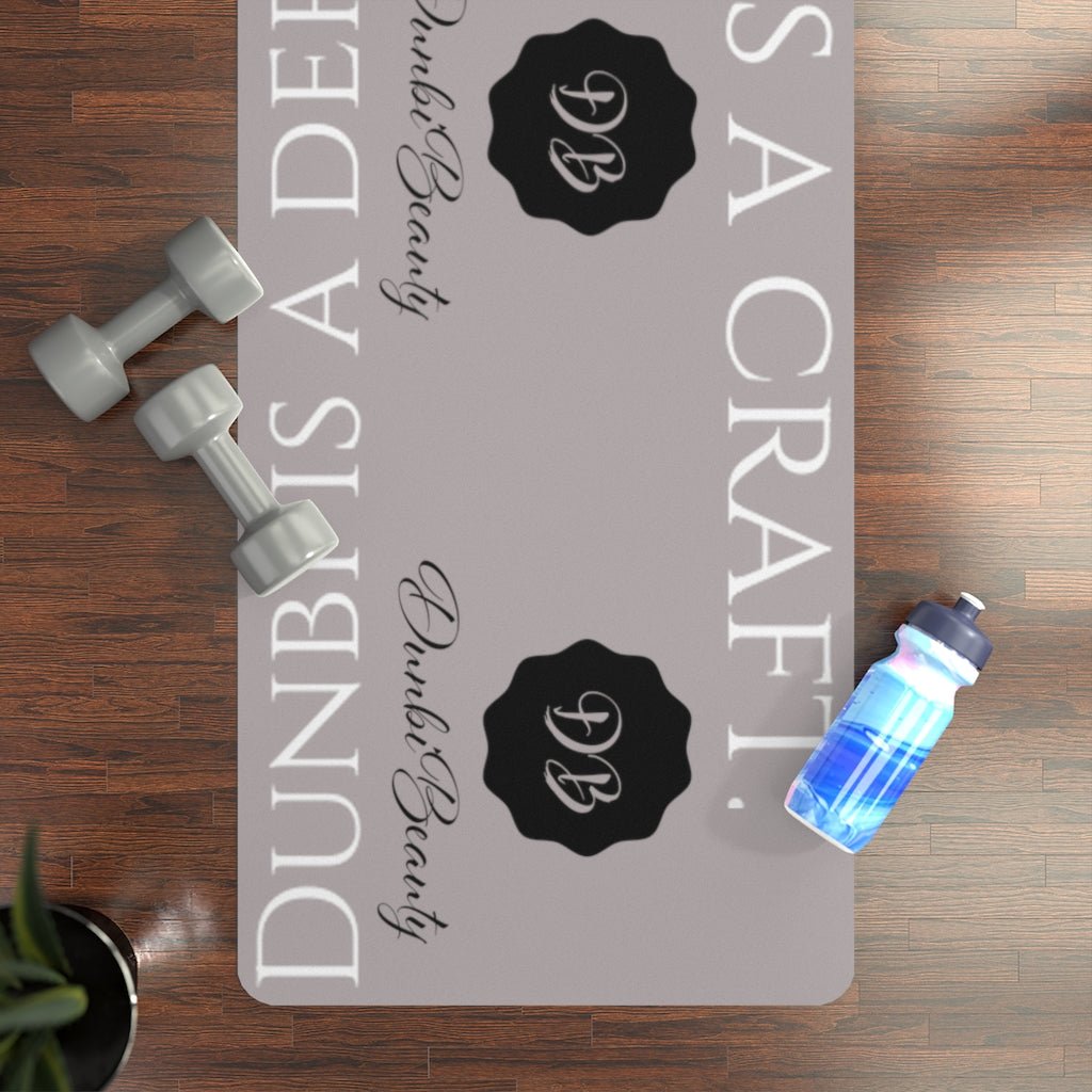 Logo and Mantra Rubber Yoga Mat (Black Logo) - DunbiBeauty, LLC