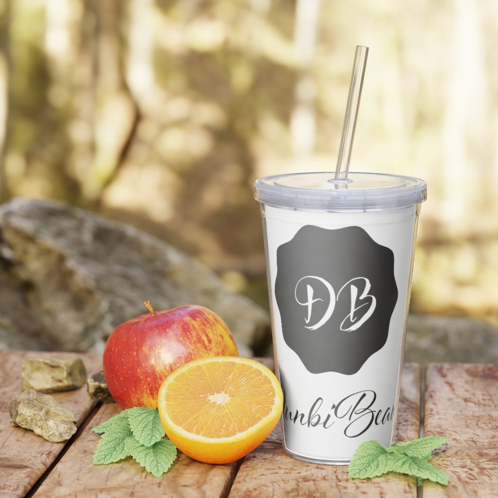 Logo Plastic Tumbler with Straw - DunbiBeauty, LLC