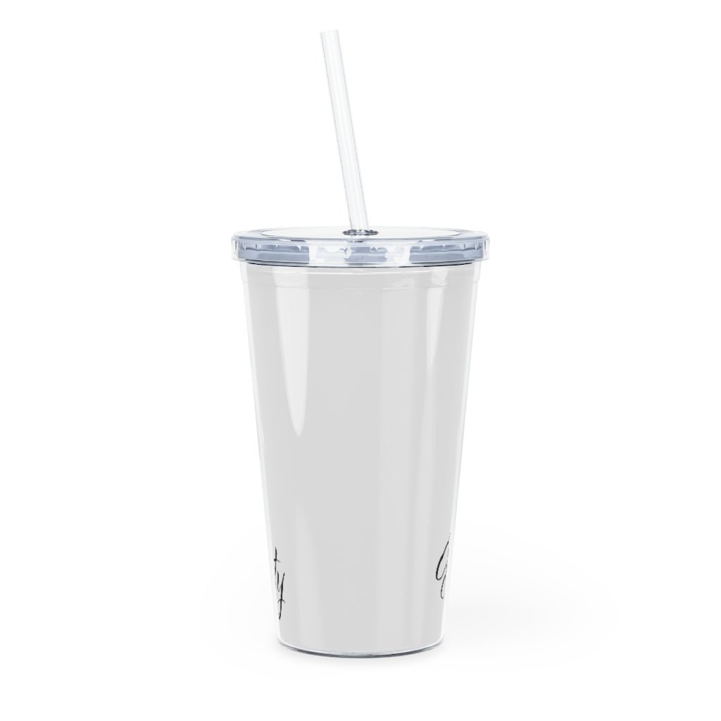 Logo Plastic Tumbler with Straw - DunbiBeauty, LLC