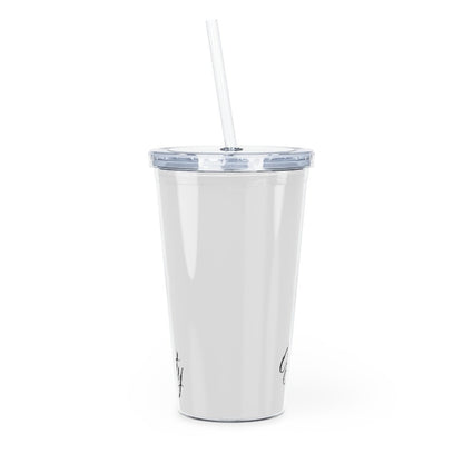 Logo Plastic Tumbler with Straw - DunbiBeauty, LLC