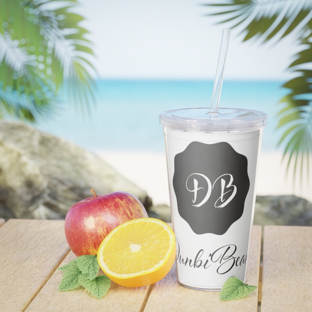 Logo Plastic Tumbler with Straw - DunbiBeauty, LLC