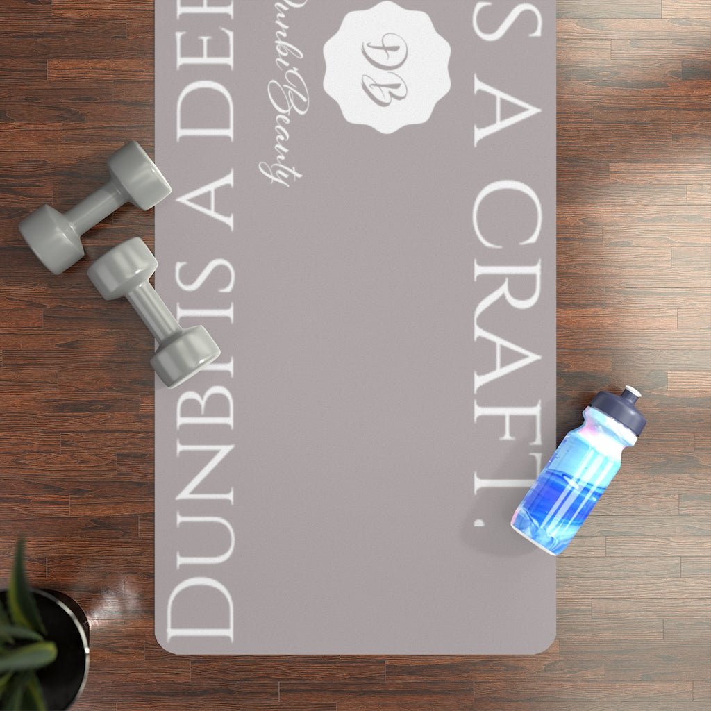 Logo with Mantra Rubber Yoga Mat - DunbiBeauty, LLC