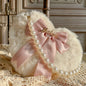 Lolita Heart Pearl Chain Plush Tote - DunbiBeauty, LLC