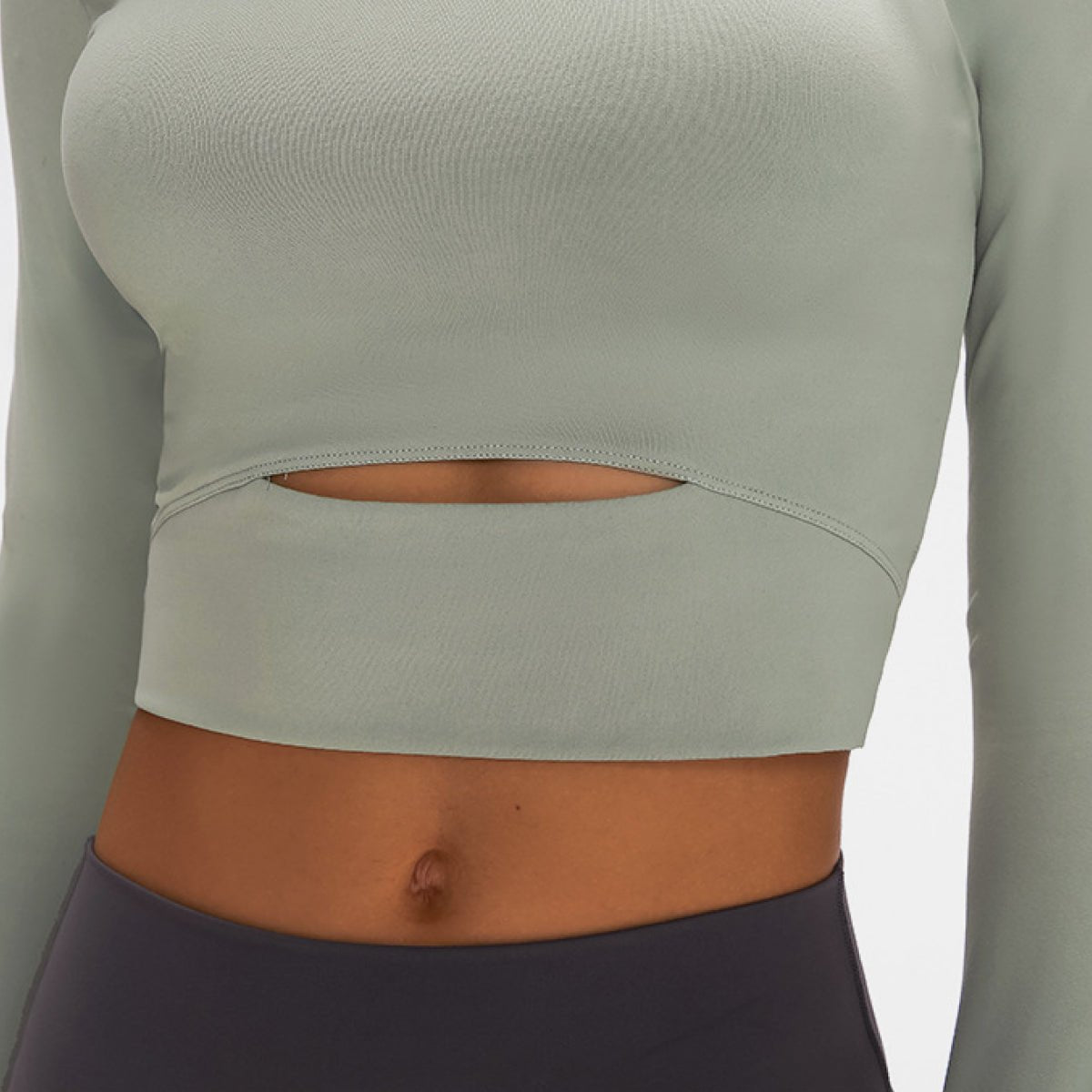 Long Sleeve Cropped Top With Sports Strap - DunbiBeauty, LLC