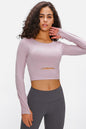 Long Sleeve Cropped Top With Sports Strap - DunbiBeauty, LLC