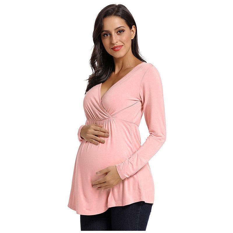 Long Sleeve Maternity Top for Nursing - DunbiBeauty, LLC