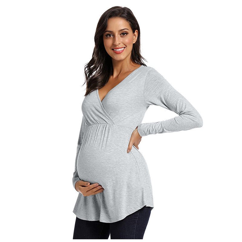 Long Sleeve Maternity Top for Nursing - DunbiBeauty, LLC