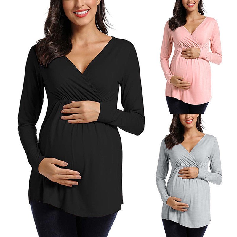 Long Sleeve Maternity Top for Nursing - DunbiBeauty, LLC