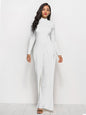 Long Sleeve Mock Neck Wide Leg Jumpsuit - DunbiBeauty, LLC