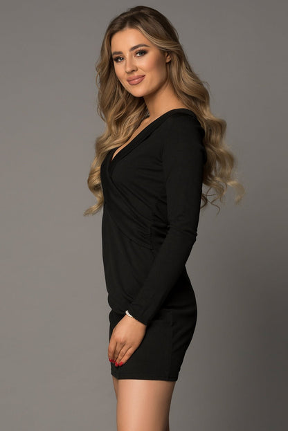 Long Sleeve Plunge Ribbed Bodycon Dress - DunbiBeauty, LLC