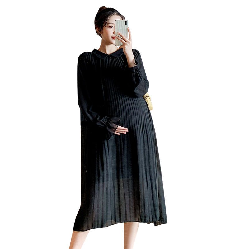 Long Sleeved Loose Chiffon Maternity Dress - DunbiBeauty, LLC