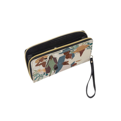 Long Wallet with Black Hand Strap Black Women in Business, Elegance, Confidence (Designed by Dunbi) - DunbiBeauty, LLC