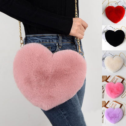 Love Bags For Women Plush Chain Shoulder Bags Valentine's Day Party Bag - DunbiBeauty, LLC