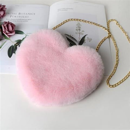 Love Bags For Women Plush Chain Shoulder Bags Valentine's Day Party Bag - DunbiBeauty, LLC