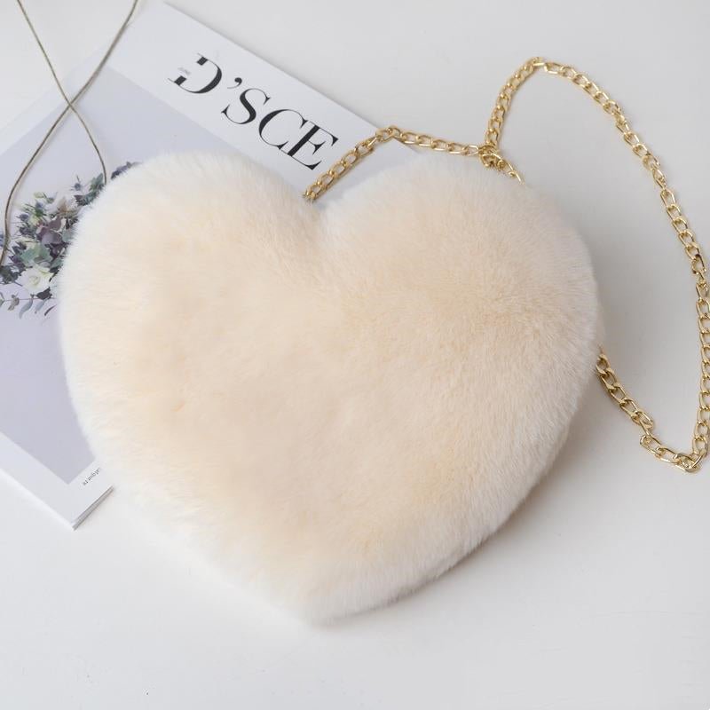 Love Bags For Women Plush Chain Shoulder Bags Valentine's Day Party Bag - DunbiBeauty, LLC