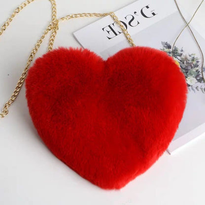 Love Bags For Women Plush Chain Shoulder Bags Valentine's Day Party Bag - DunbiBeauty, LLC