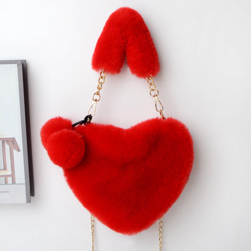 Love Bags Soft Plush Handbags Women Valentine's Day Party Bag - DunbiBeauty, LLC