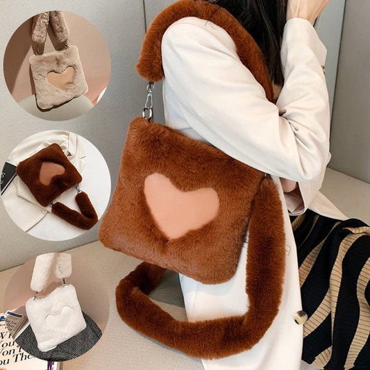 Love Handbags Winter Plush Shoulder Bags For Women - DunbiBeauty, LLC