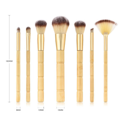 Makeup Brushes with Wood Handles 7 Pieces - DunbiBeauty, LLC