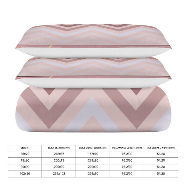 Pink Geometric Galaxy 3-Piece Bedding Set (1 Duvet Cover + 2 Pillowcase) SupDropshipping