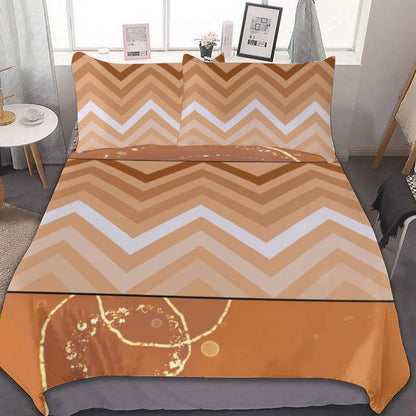 Orange Geometric Galaxy 3-Piece Bedding Set (1 Duvet Cover + 2 Pillowcase) SupDropshipping